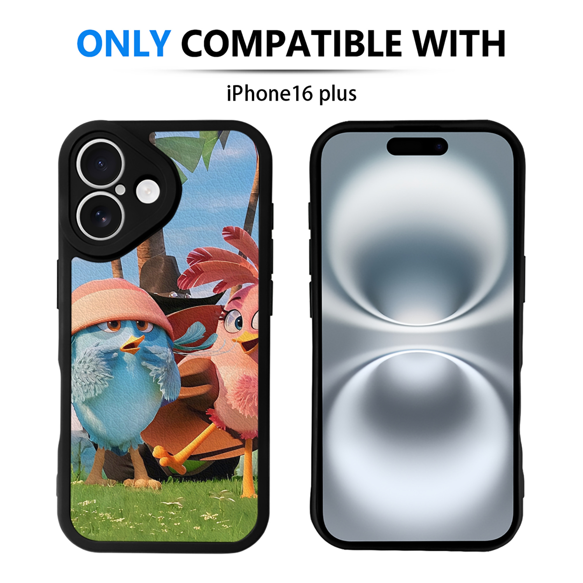 （画像用） Angry Birds アングリーバード 【iPhone 16シリーズ対応】シリコンスマホケース（レザー調） 材質：シリコン